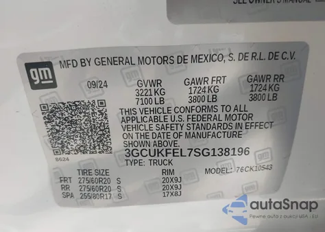 2025 Chevrolet Silverado 1500 4Wd Short Bed Lt Trail Boss из США, поврежденный, VIN 3GCUKFEL7SG138196